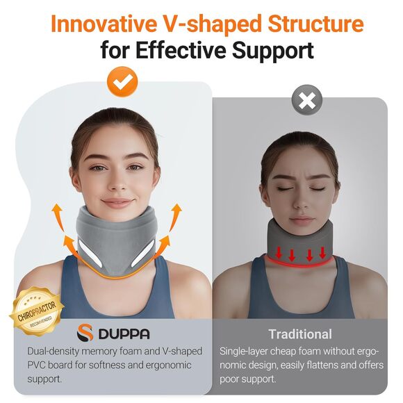 Pink Ergonomic Neck Brace V-Shaped Cervical Collar for Pain Relief & Support M - Picture 3 of 16